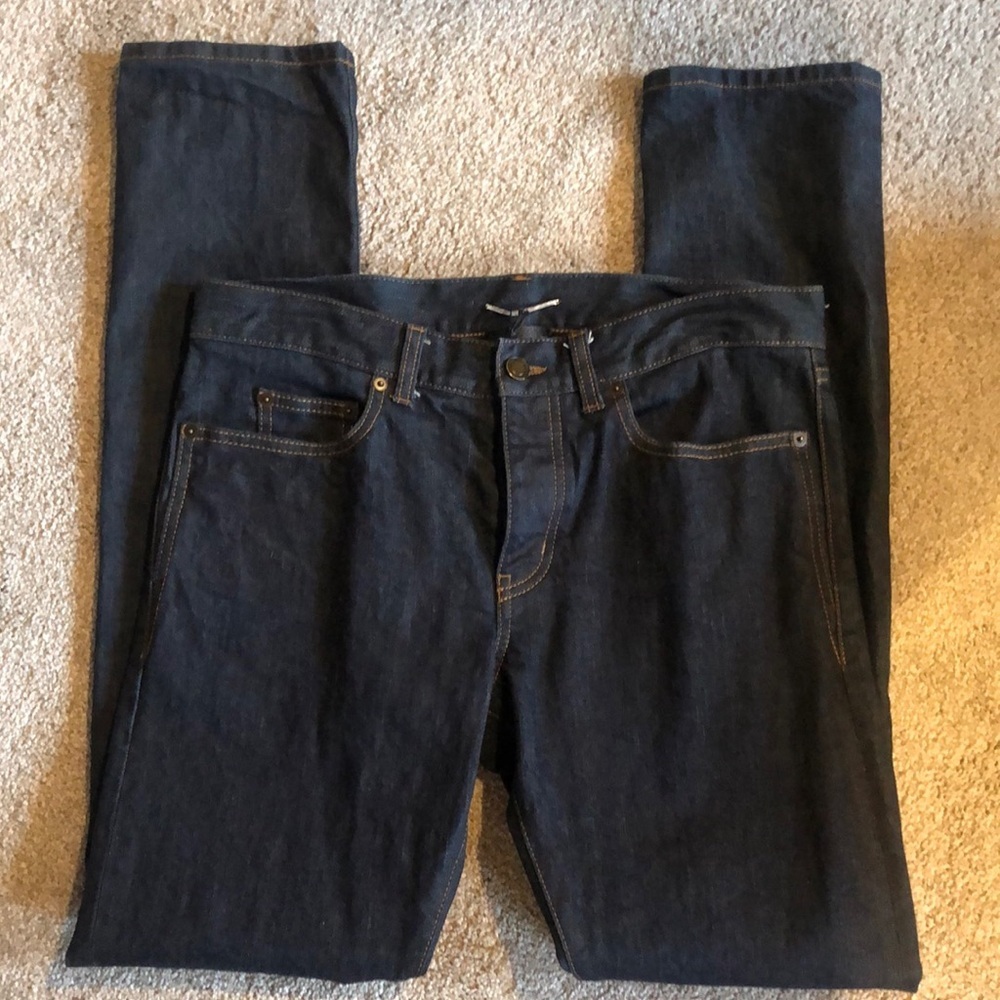 NWT Saint Laurent Paris Mens slim fit indigo raw denim jeans 31
